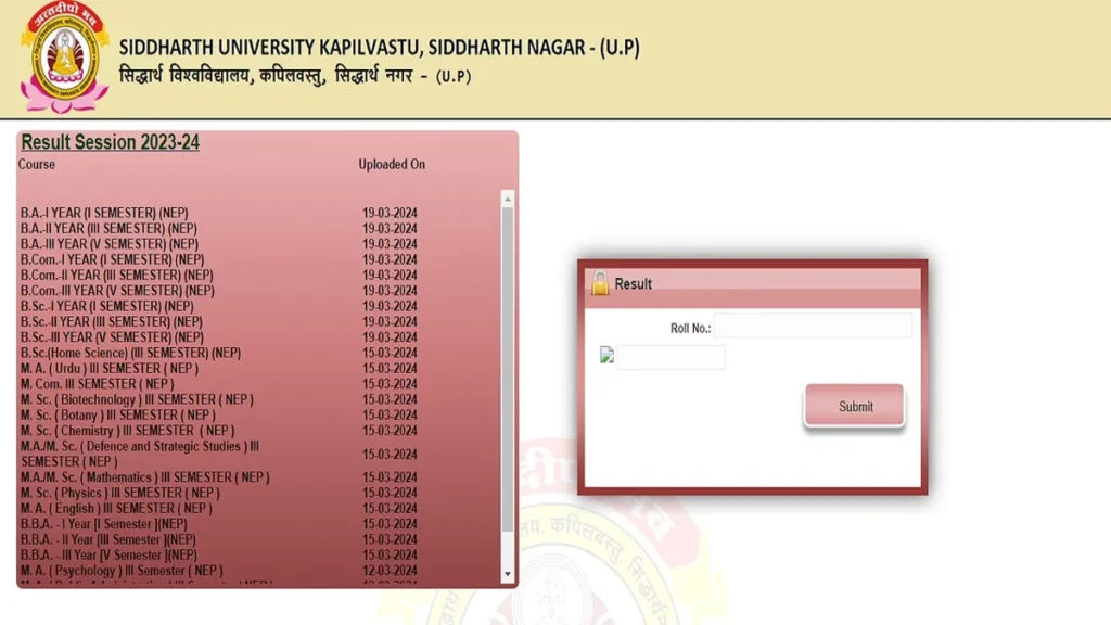 Siddharth-University-result-2024